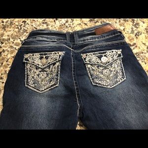 Jean crops with dazzle